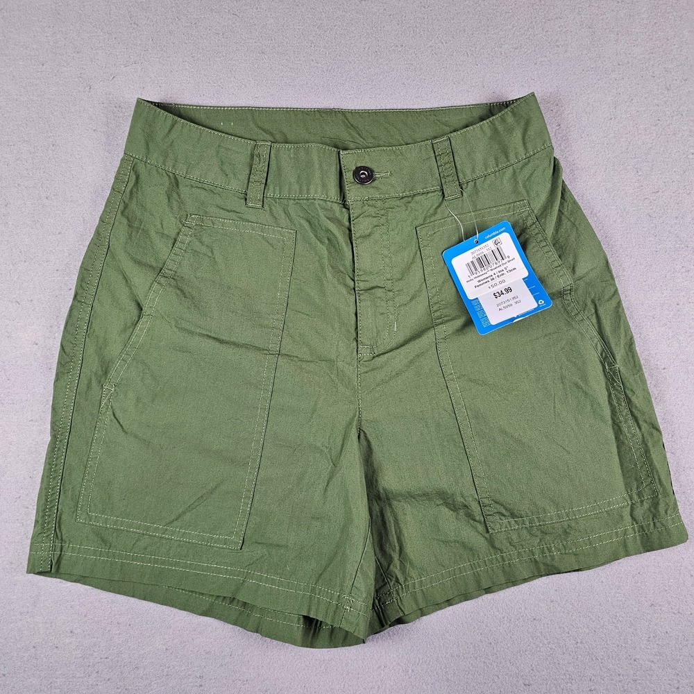 Columbia Holly Hideaway Washed Out Shorts Womens 4 Green 5" Inseam NWT